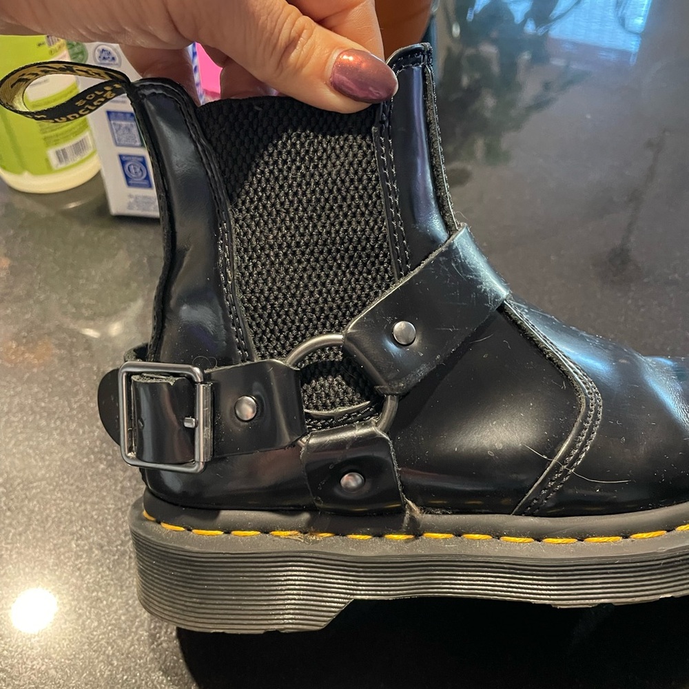 Dr. Martens 2976 Harness Chelsea Black Leather Boots - Picture 5 of 10